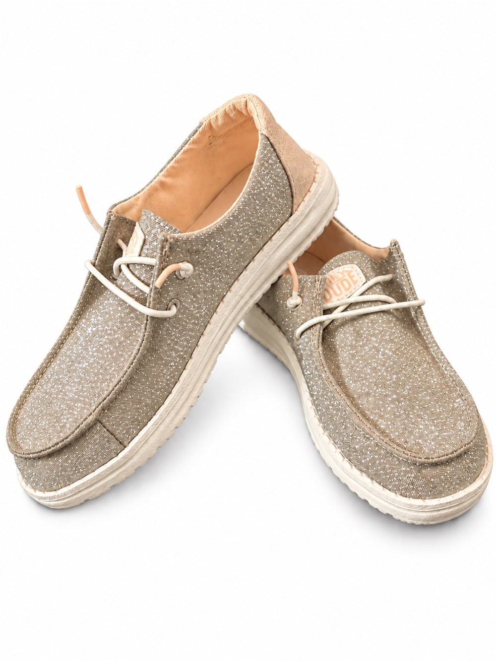 Metallic Hey Dude Shoes Gold Glitter Size 7